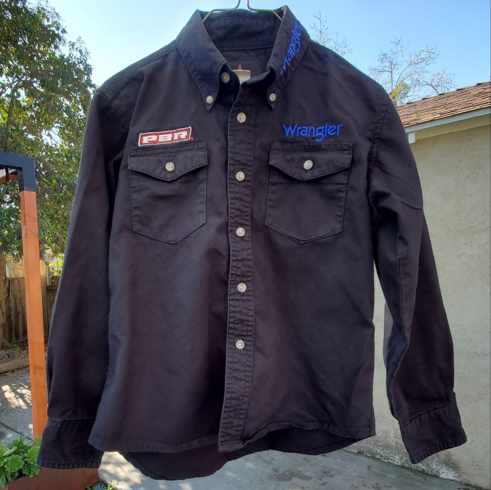 Wrangler Kids Pro Bull Riding Tour. Size 7-8 Med. Ford Trucks. GPWC. Black.